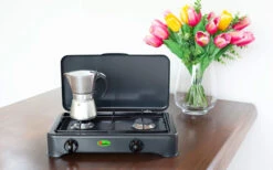 CF Parker 2-flammiger Gaskocher Ohne Zündsicherung Anthrazit -Campingkochgeschirr Geschäft 397944 2906034