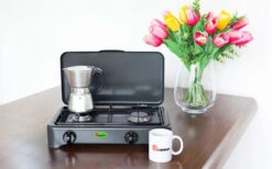 CF Parker 2-flammiger Gaskocher Mit Zündsicherung Anthrazit -Campingkochgeschirr Geschäft 397968 2906103