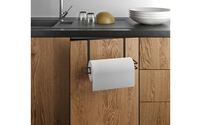 Metaltex Easy Roll Lava Papierrollenhalter Matt Schwarz 4 Metaltex Easy Roll Lava Papierrollenhalter Matt Schwarz – Bild 2