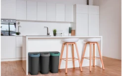 Rotho Twist Abfalleimer Mit Schwing- Und Klappdeckel 25 Liter Dunkelsilber -Campingkochgeschirr Geschäft 688593 4830146