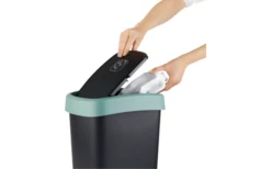 Rotho Twist Abfalleimer Mit Schwing- Und Klappdeckel 25 Liter Dunkelsilber -Campingkochgeschirr Geschäft 689406 4830116