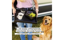 Silwy® Porzellan Magnet-Henkel-Tassen CAMPING 2er-Set Inkl. Metall-Nano-Gel-Pads BLACK (0,27 L)